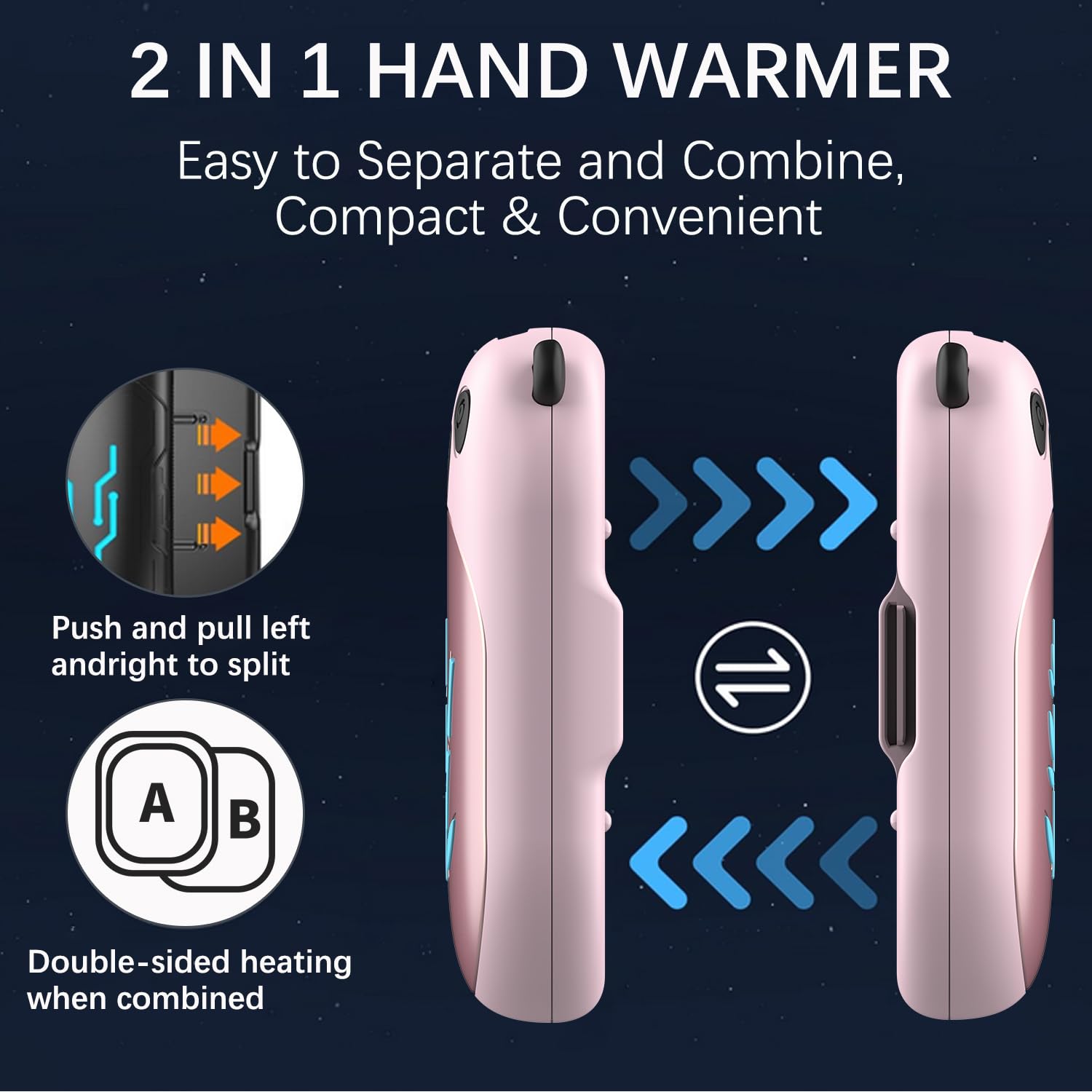 Scaldamani ricaricabile, 6000 mAh, scaldamani elettrico portatile, con simpatico panda e pupazzo di neve, regalo di Natale caldo per golf, caccia, escursionismo, campeggio, attività all'aperto