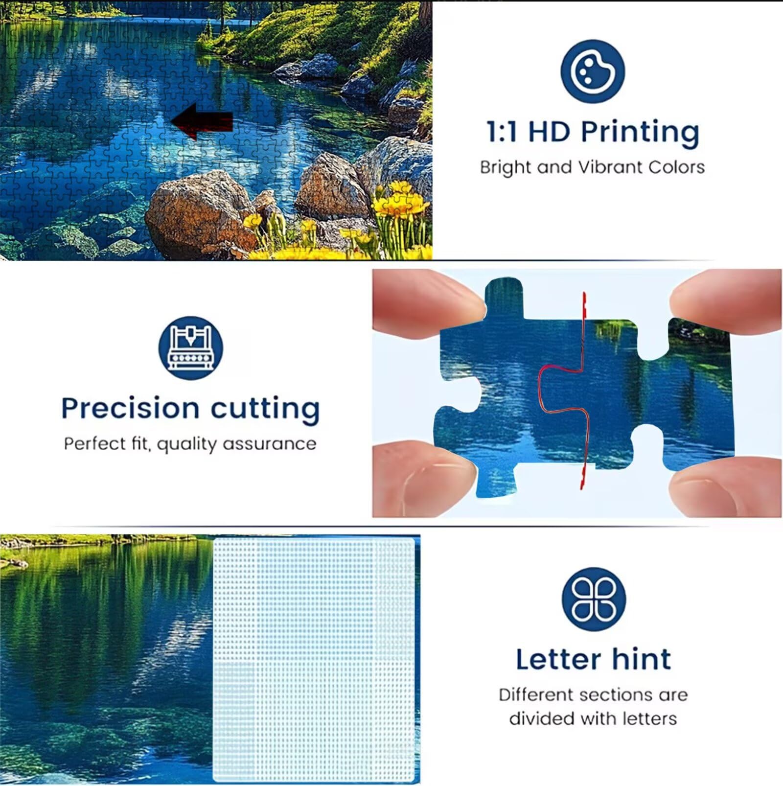 Puzzle lago Foresta(3), Puzzle Adulti 3000 pezzi, Puzzles Legno con Squisita Scatola di Imballaggio, Rompicapo per Esperti con Incastro Perfetto, Stampa Alta Definizione, Regalo per Adulti W3H-908
