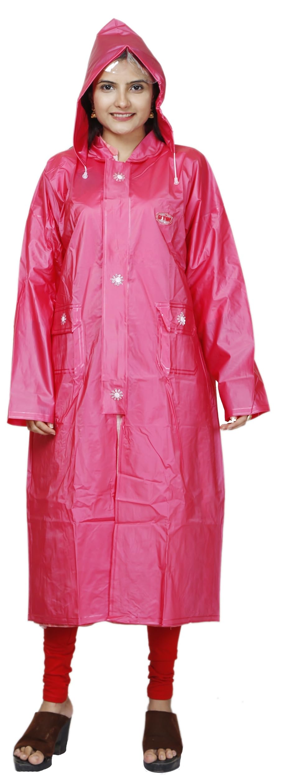 BTC Satyam Embrace Rainy Days in Style with our Solid Women's Raincoat in Pink Green - Stay Dry and Fashionable-picture-32