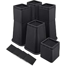 ANNKUT Bed Risers 12 Inch Heavy Duty, Lifts 4, 8 or 12 Inch, 4 Pack Black