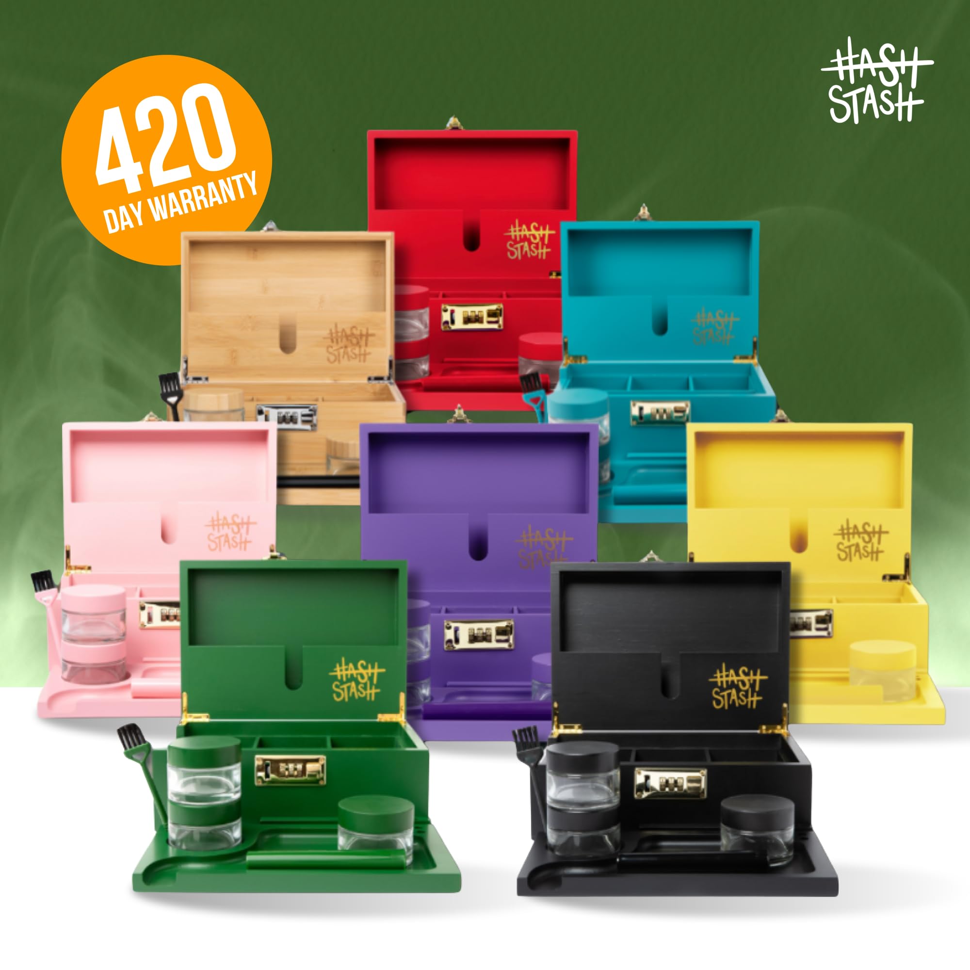Amazon.com: HASHSTASH OG Large Bamboo Storage Box with Combination