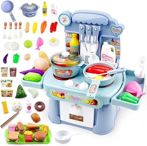 Juguetes de cocina Imitado Chef Light Music Pretend Cooking Food Play Juego de vajilla seguro lindo juguete regalo divertido juego de cocina