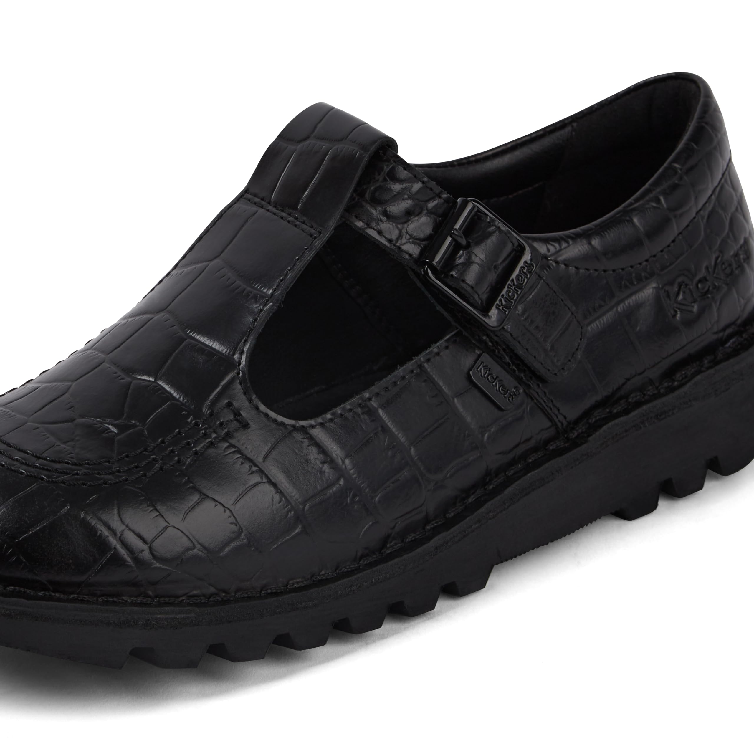 Kickers T Bar Croc Leather ChaussuresFemme