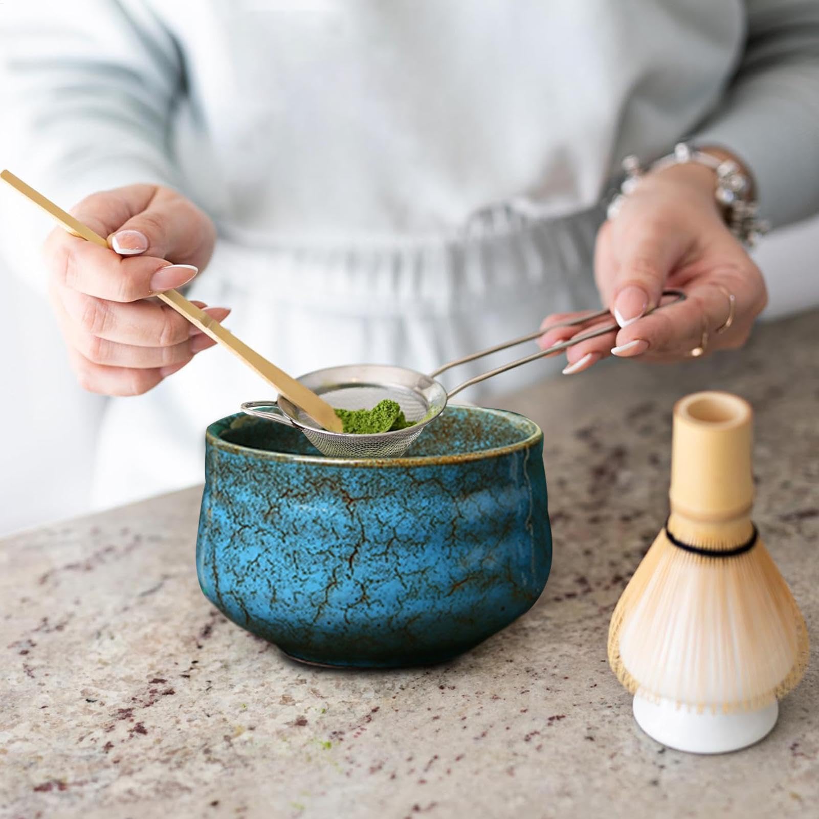 Macha Garde Set, 5 stuks Matcha Bowl Matcha Starter Kit, Keramische Matcha Bowl, Matcha Accessoires, apanese Matcha Theeset voor dagelijks gebruik, thuis, beginners