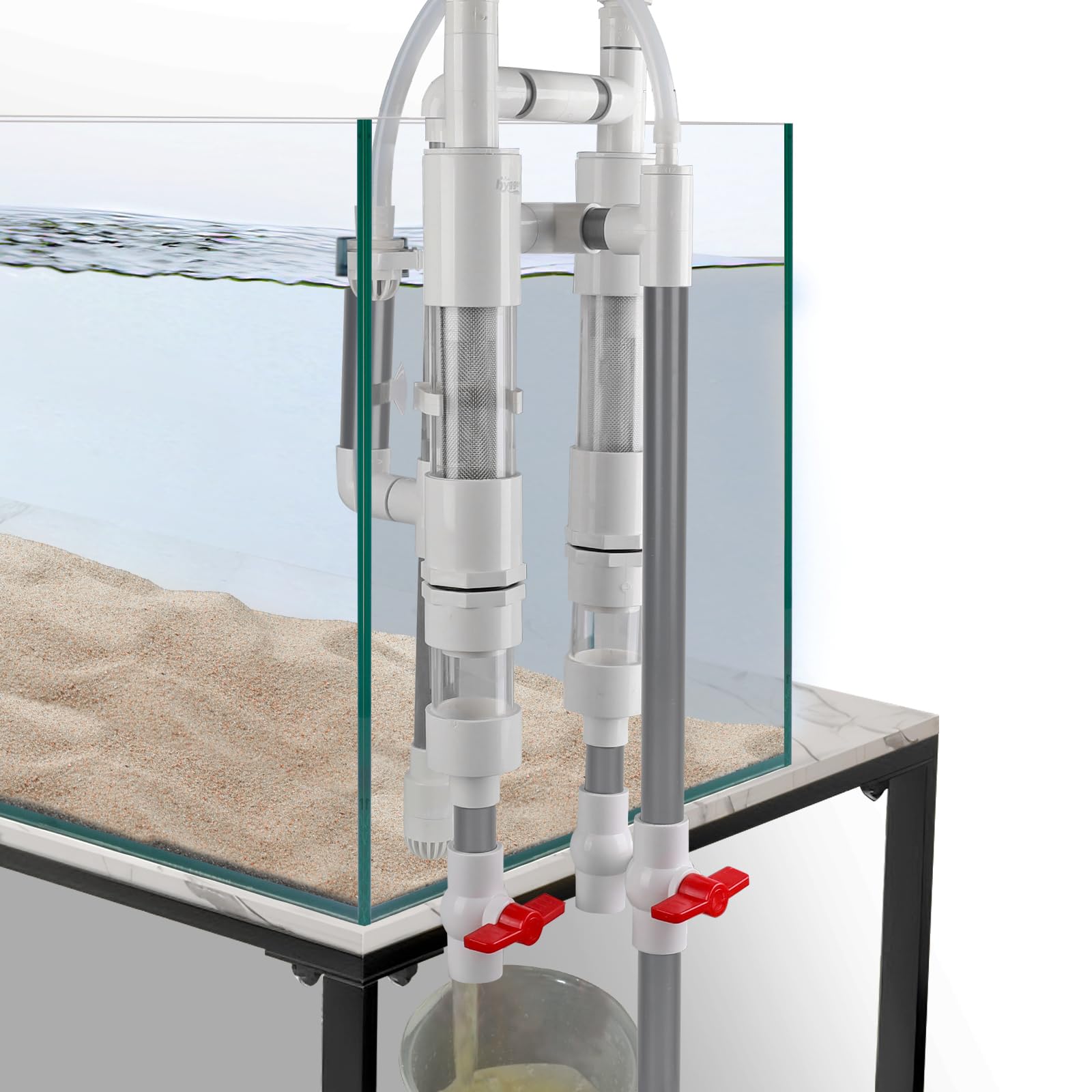 hygger Aquarium Fish Waste Collector, Aquarium Filter Accessory, External Hanging Fish Impurity Separation Treatment Collection Box Filter, Fish Tank Siphon Filtration System