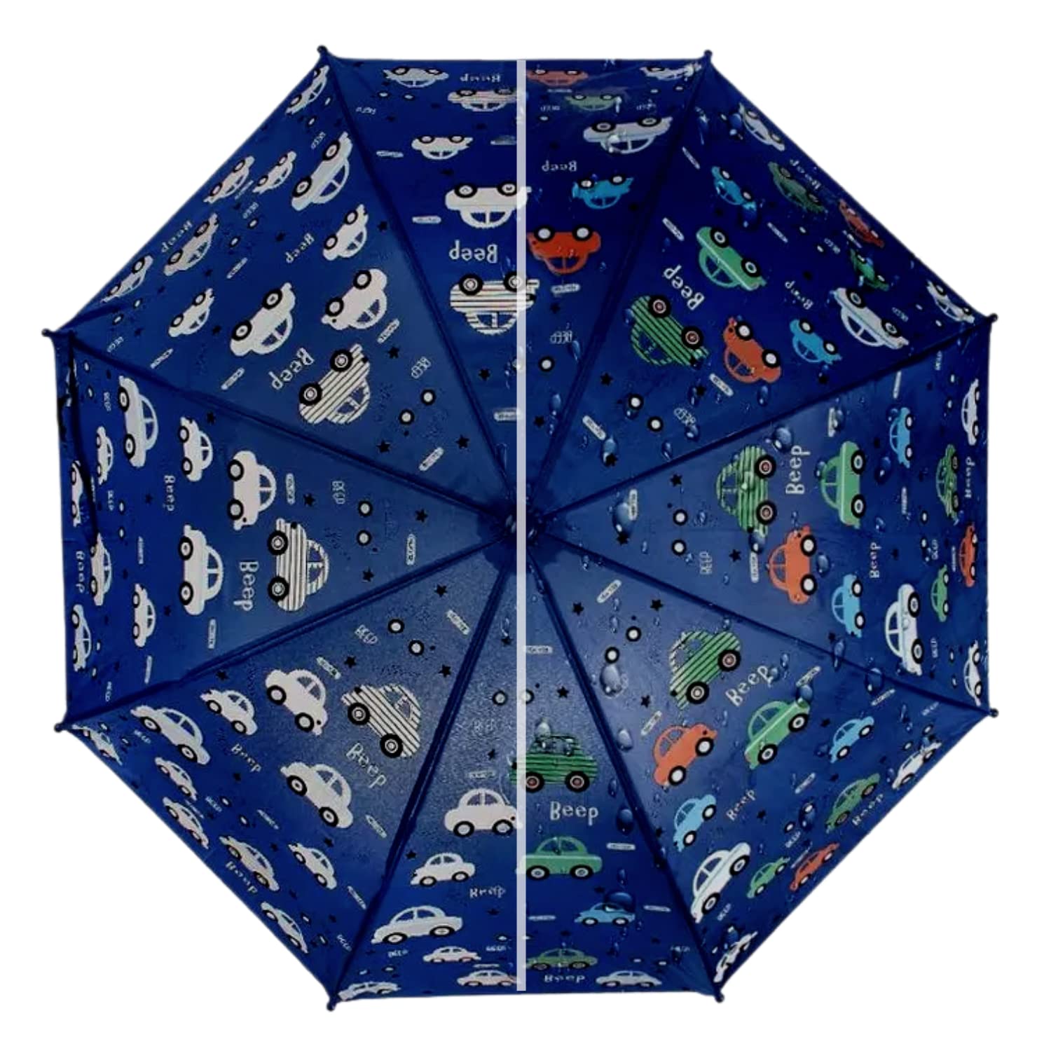 Colour Changing Magic Umbrella When Wet for Children Kids Boys Girls Windproof Cartoon Print Automatic 1 Fold Round Handle Sun Protection Rains Umbrella-image-3