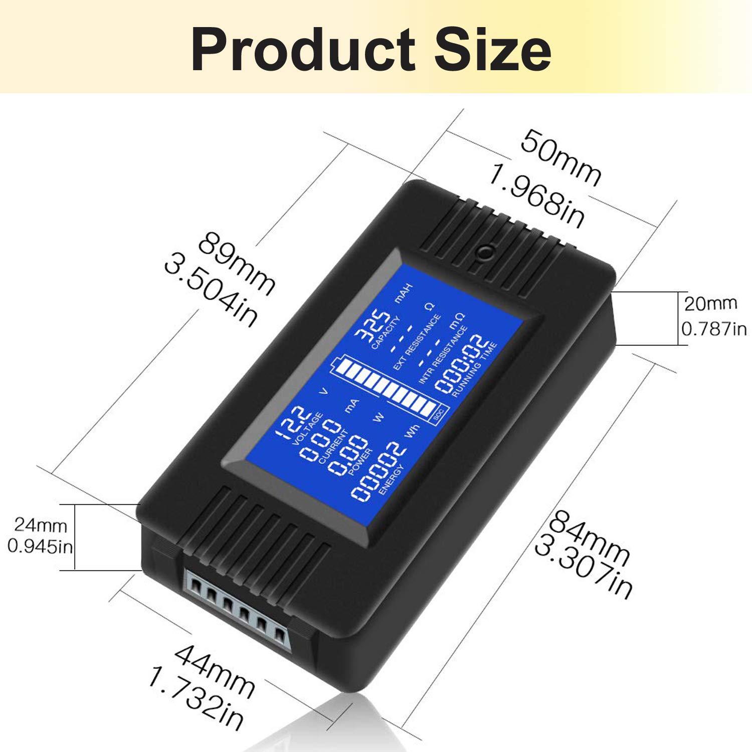 Wielofunkcyjny monitor baterii DC z wyświetlaczem LCD, 0-200 V, 0-100 A, napięcie prądu, impedancja, rezystancja, multimetr, amperomierz, woltomierz, licznik cyfrowy z obejściem