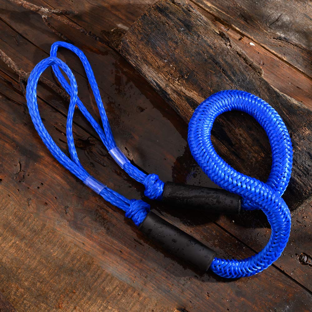 Arola Bungee Dock Line Ormeggio Corda per Barca Linea di Ancoraggio Bungee Accessori per Barche 2 Pezzi (Blu)