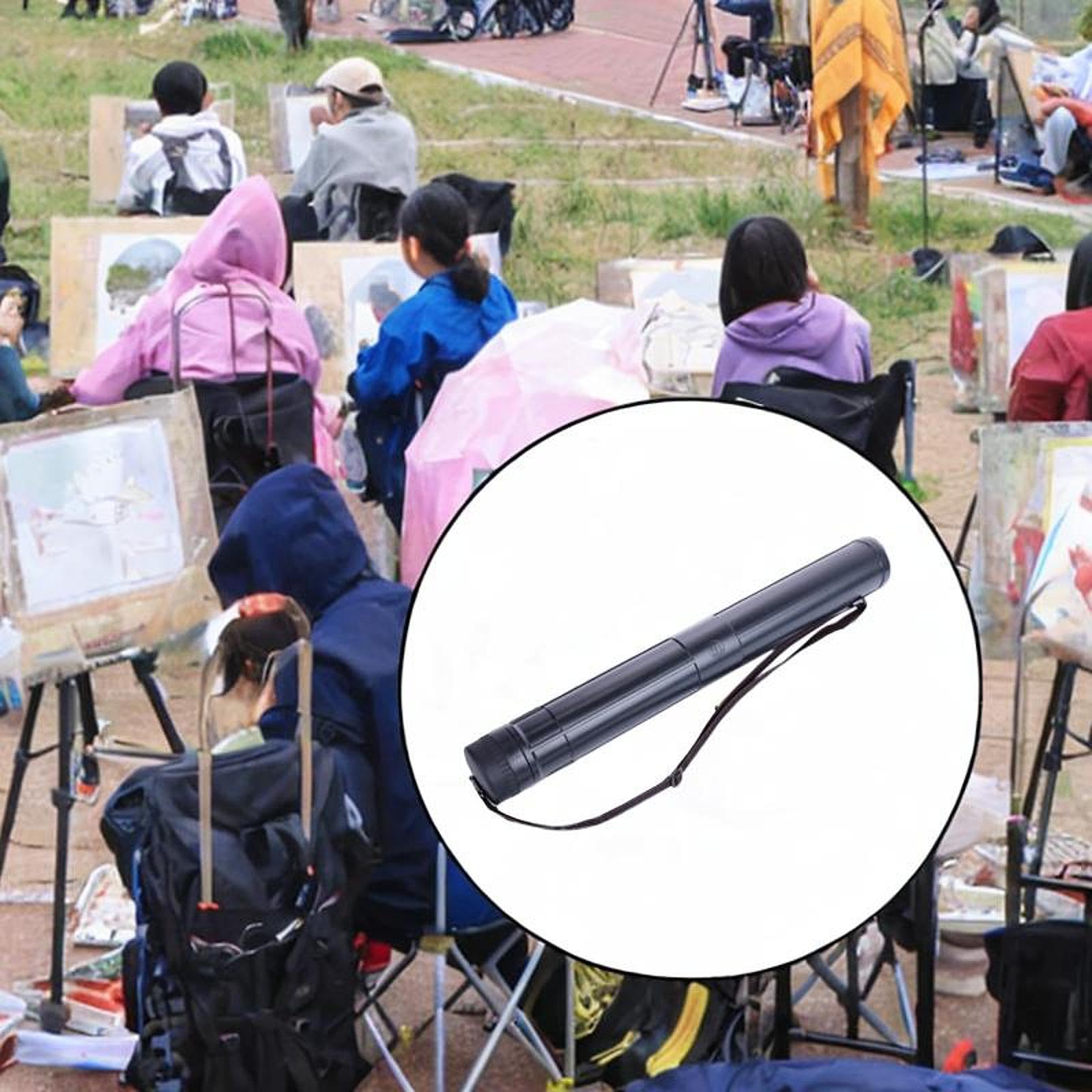 Tubi Portadisegni per Trasporto, Supporto Estensibile per Poster Espandibile da 70 a 125 Cm con Tracolla, Poster Tubo per Archiviazione di Documenti per Schizzi, Disegni E Immagini