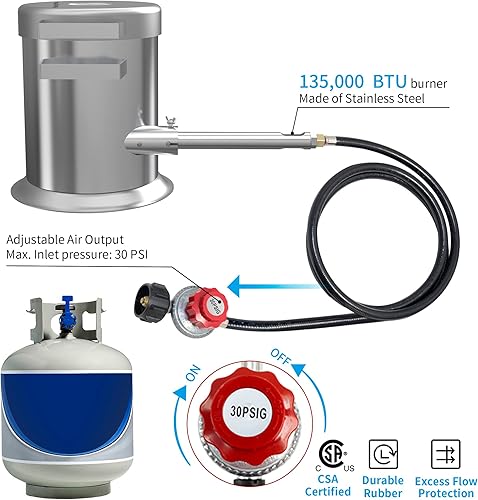 Miniatura 7 de Nelyrho Kit de horno de fusión de propano de 13.2 lbs con crisol, horno de fundición de acero inoxidable completo para fundición, oro, plata, cobre,