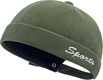 DIYDECAL Retro Brimless Skullcap Hat Docker Cap,Sailor Worker Hat Beanie Hat for Mens