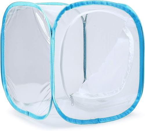 Miniatura 34 de RESTCLOUD - Jaula de hábitat para insectos y mariposas, 23.6 pulgadas de alto Blanco con verde