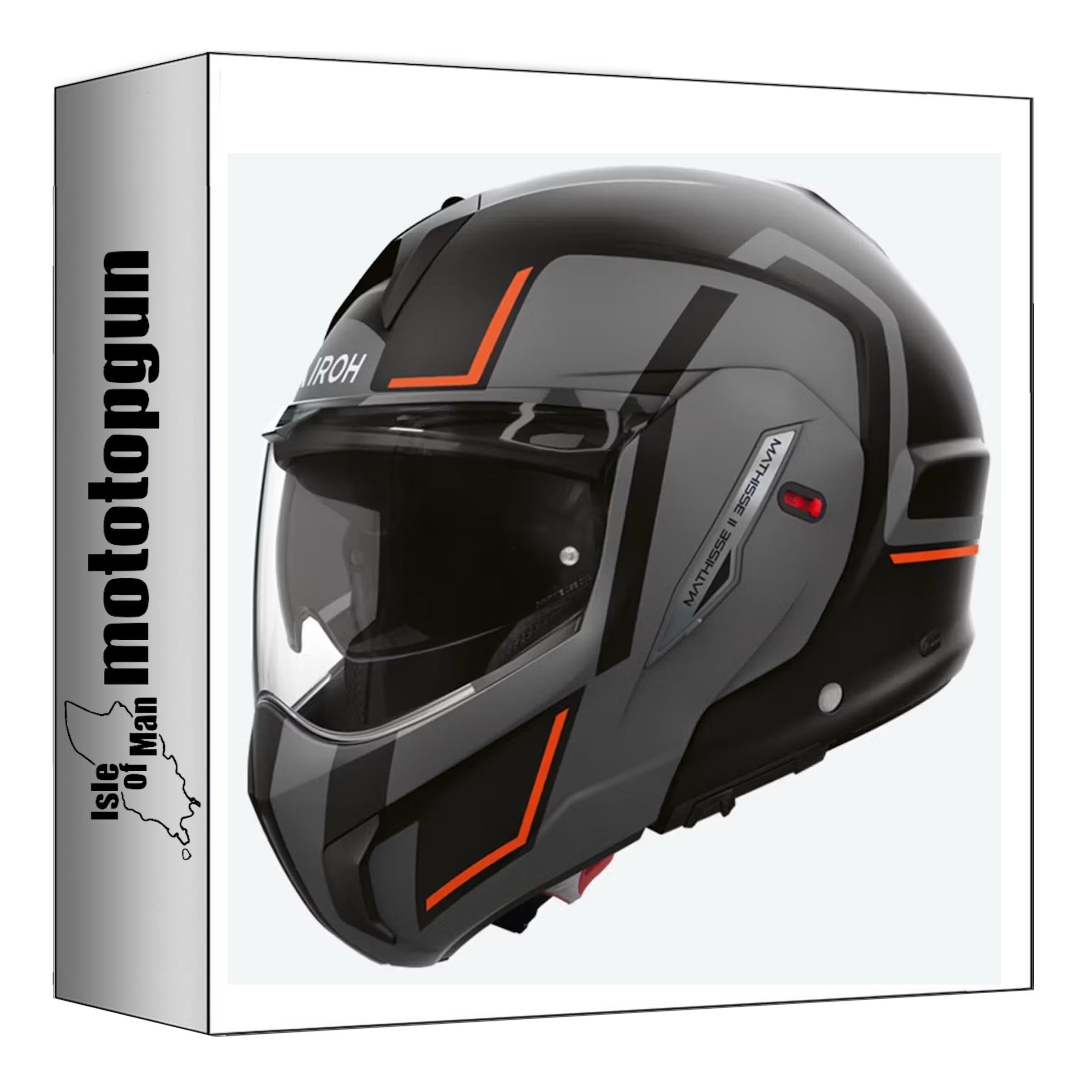 Casque modulable Airoh Mathisse II Genius Orange Mat L pour moto