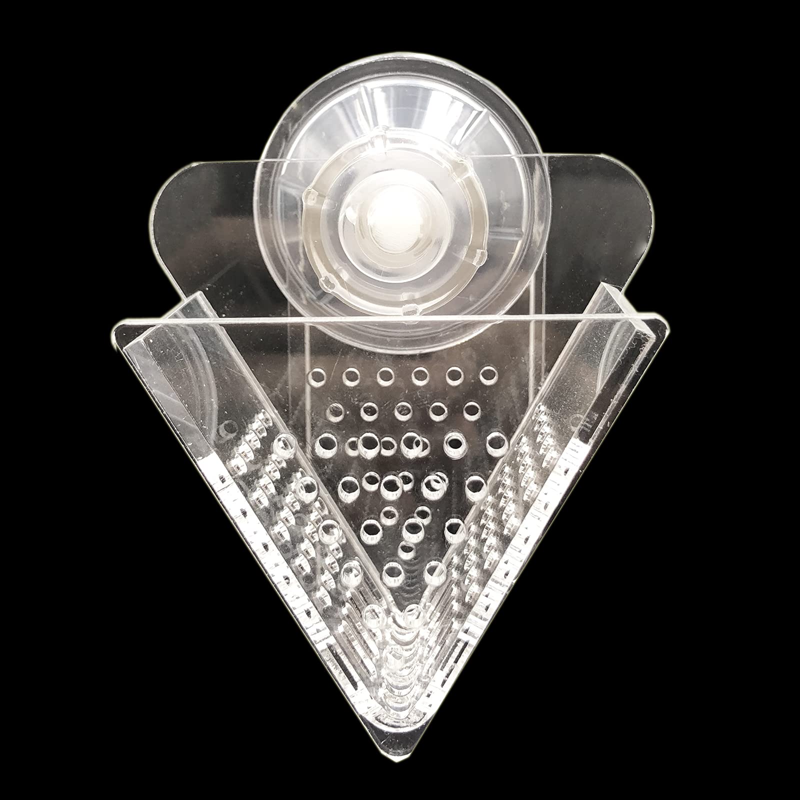 Ailindany Aquarium Cone Red Worm Feeder Fish Tank V-Shape Shrimp Feeder Acrylic Fish Feeding Cup with Suction Cups