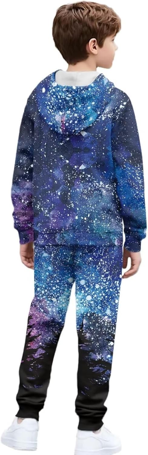 Girls 2 Piece Outfits Tracksuit Full Zip Hoodie Sweatshirt and Sweatpants Sweatsuit Jogger Sets with Pockets 6-15Y