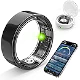 Smart Ring with Sleep Monitoring, Step Counting, Heart Rate, Blood Oxygen for iOS and Android, No Subscription Fee, IP68 Waterproof Health Tracker (Black, 9)