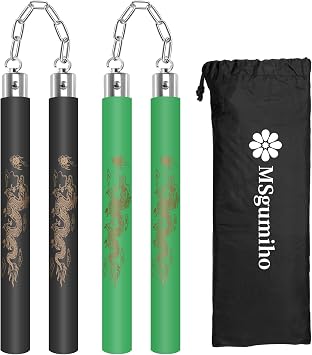 Nunchucks Safe Foam Rubber Training Nunchucks Nunchakus Match with Bearing Ball System and Steel Chain 2PCS for Kids Beginners Adults