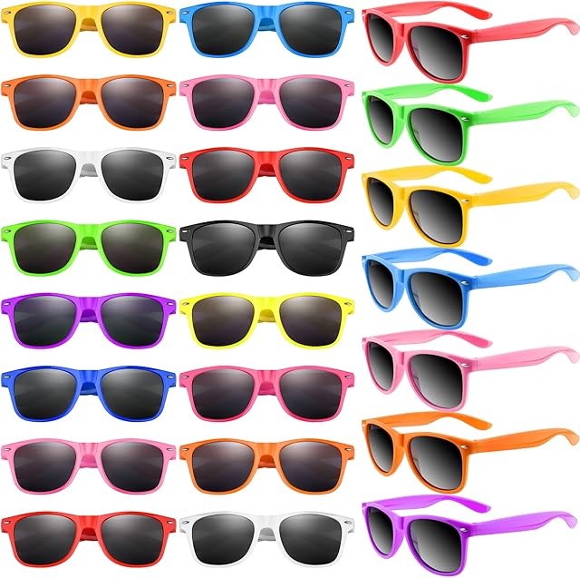 TUPARKA 48 Pack Sunglasses Party Favors Neon Colors Sunglasses Bulk Goody Bag Fillers for Beach Birthday Party Pool Party Supplies, 12 Colors