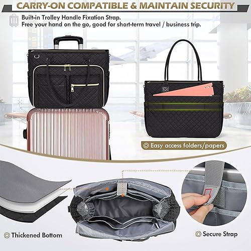 Miniatura 6 de Teacher Toted Laptop Bag with Cup Holder,Nurse Bags Professional Briefcases Business Computer Purses Handbag