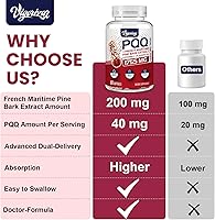 Vista 4 de Pycnogeno de 200 mg con PQQ, extracto de corteza de pino marítimo francés de primera calidad, doble entrega única para máxima absorción, extracto