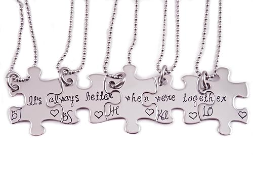 It's Always Better When We're Together Puzzle Piece Necklace Set of 5-1370