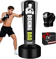 YORWHIN 70'' Freestanding Heavy Punching Bag with Boxing Gloves - Stable Adult MMA Kickboxing Bag for Home Gym Training