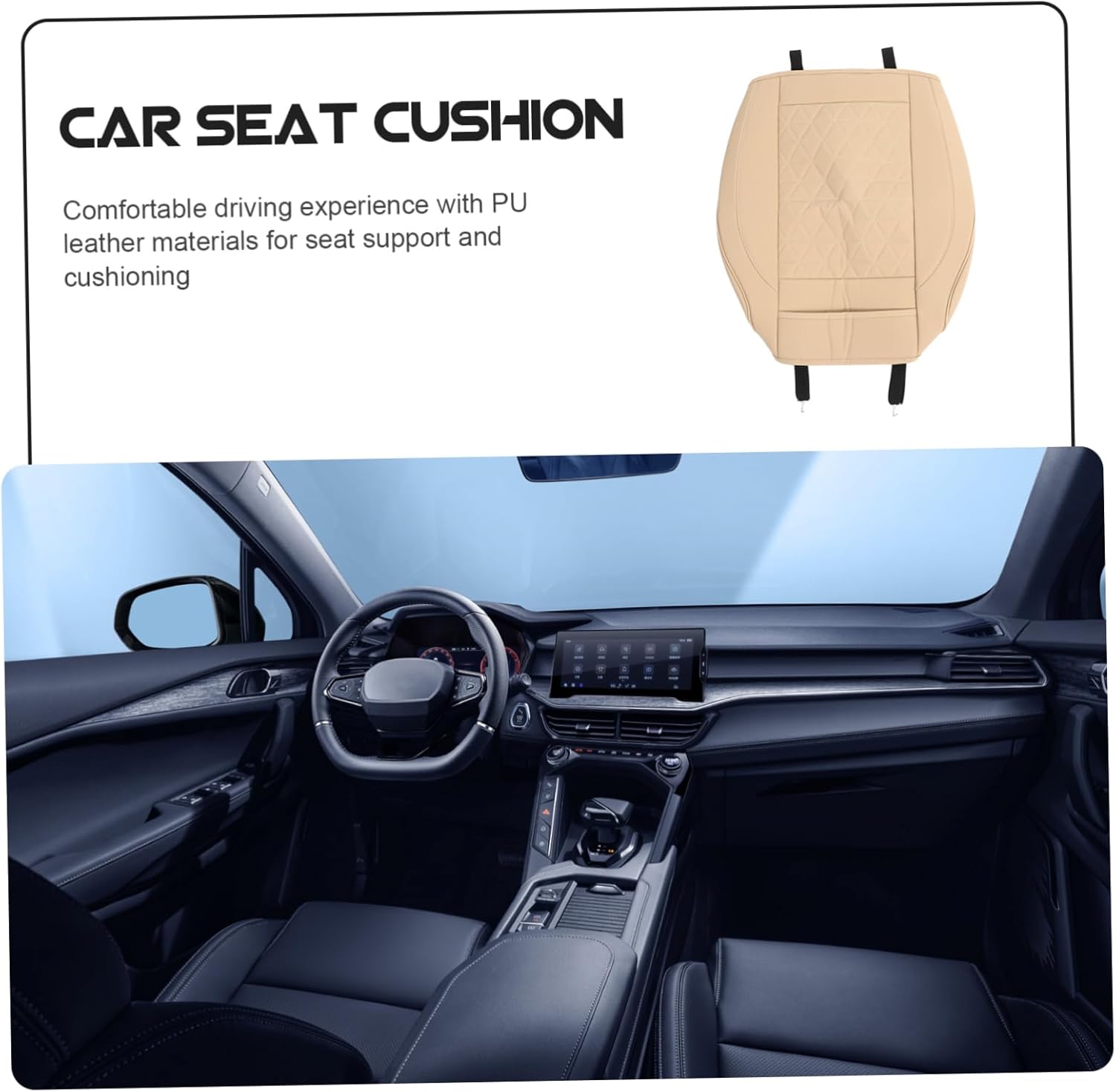 Luxury Pu Leather Car Seat Cushion Comfortable Backless Seat Pad for Extra Space