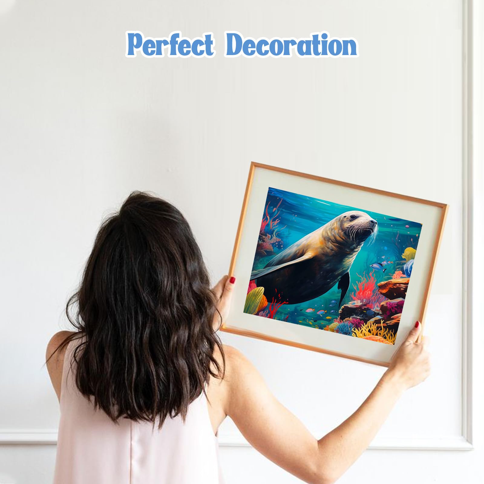 NAIMOER Diamond Painting Kit Completo – Pinguini E Leoni Marini 5D, 30x40 Cm, Per Adulti E Bambini