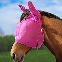 Vista 14 de Harrison Howard Máscara de mosca de caballo, media cara con orejas, color menta, talla pequeña