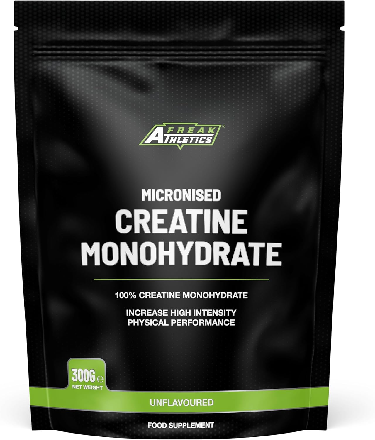Freak Athletics Creatine Monohydrate Powder 300g – Unflavoured, 100% Pure Micronised Creatine for Strength, Power & Muscle Performance, Easy to Mix Creatine Powder | 84 Servings