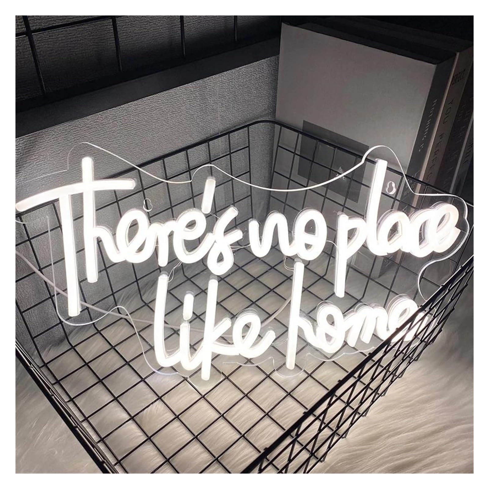 Lemst One Color Signs Lamp There's On Place Like Home Neon Signs, Warm White Room Lights, For Weddings, Family Gatherings, Home Decor 40Cmх24cm