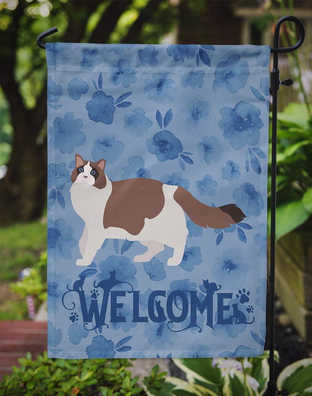 Caroline's Treasures CK4960GF Ragdoll #3 Cat Welcome Garden Flag, Blue Mailbox Flag Decorative Yard Flag Banner Outside Patio Artwork Yard Flower Beds, Garden Size, Multicolor