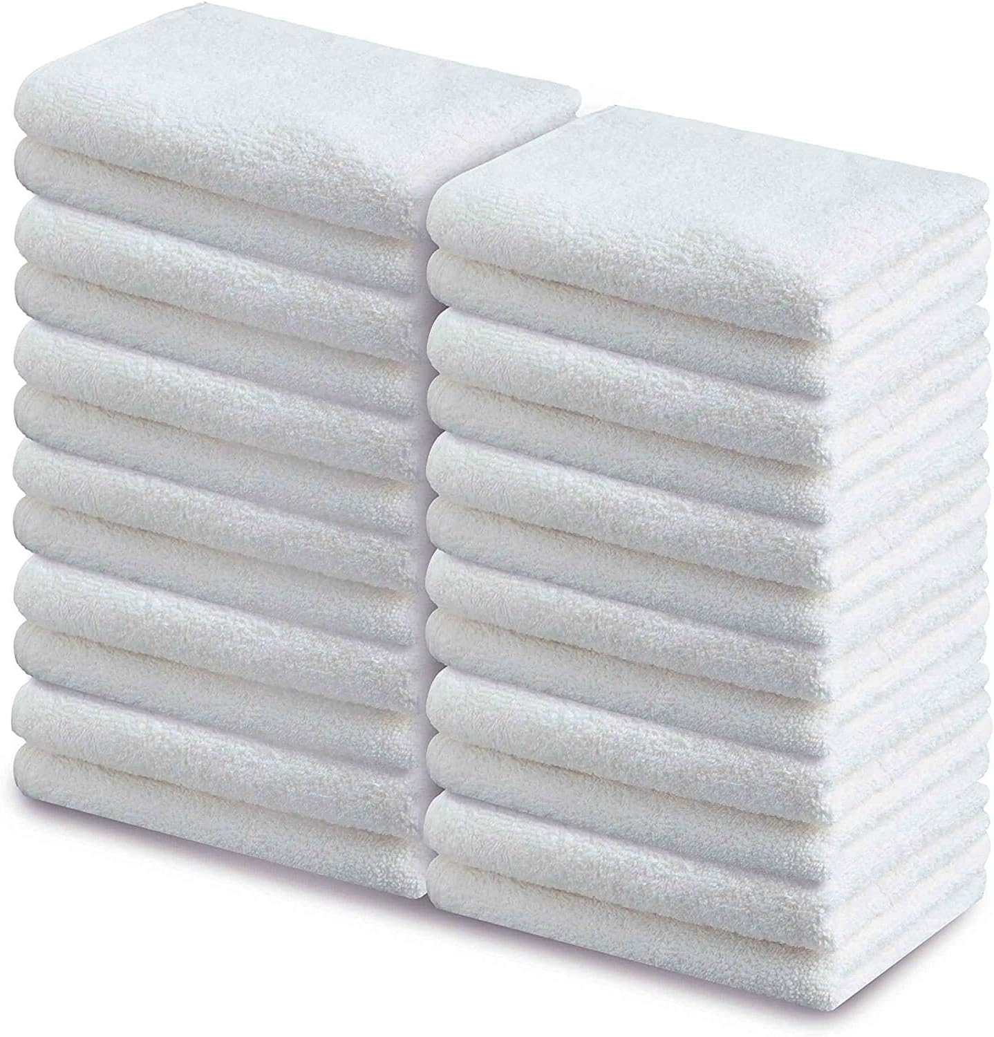 Pack of 2, 4, 12 & 24 White Hand Towels 100% Egyptian Cotton Large Guest Towels Super Soft & Absorbent Hotel Quality/Hairdresser/Gym/Spa/Saloon Hand Towels Set (4)
