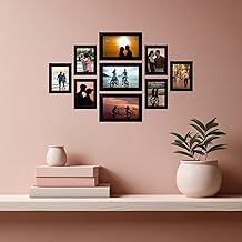 DivaFrames Wall Art Picture Frames – Set of 9 Black Frames, 4x6 & 5x7 Multi Photo Display, Family Decor Frames, Photo Frame Set for Wall Use