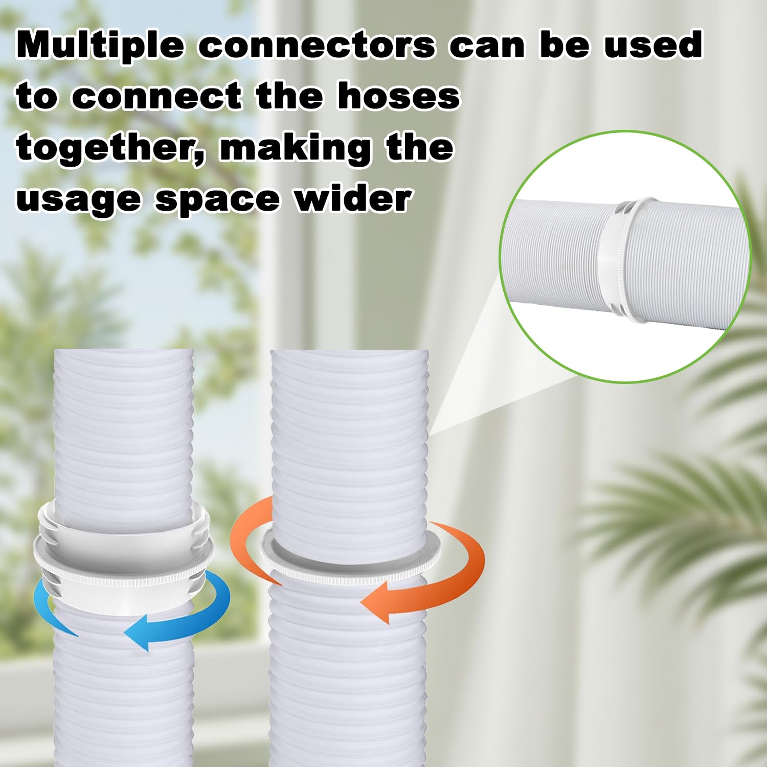 Tuyau Climatiseur Mobile Adaptateur Clim Fenetre, 130 mm intérieur/150 mm Extérieur, Raccord de Tu-yau d'échappement de Climatisation, Adaptateur de Tuy-au D'échappement pour Climatisation