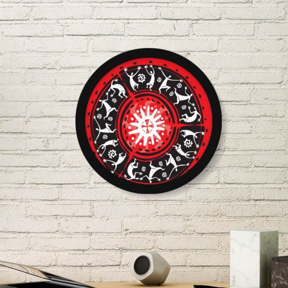 Cadeaux Mexique peinture ronde à suspendre avec cadre de protection noir pour proches