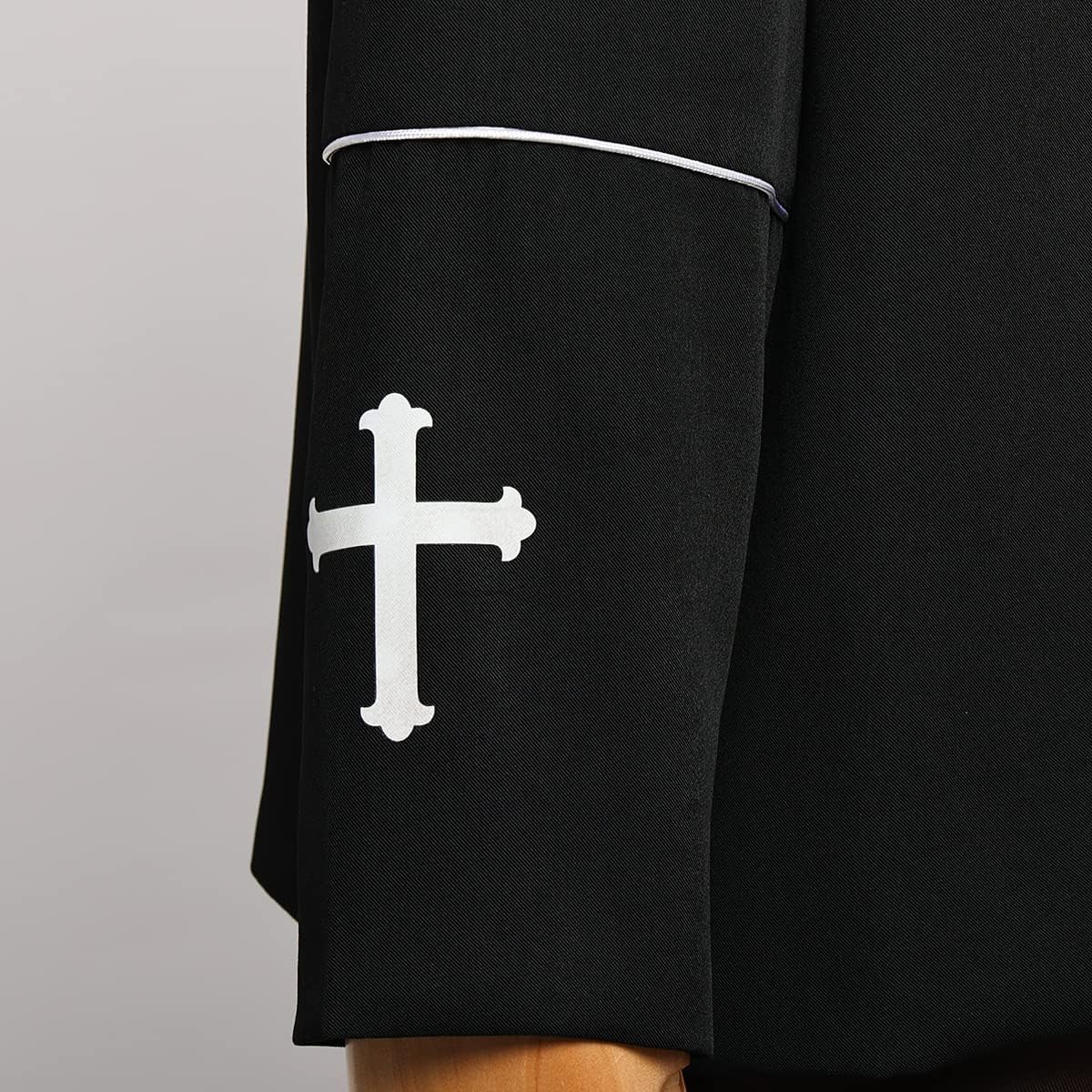 CAMDOM Mens Clergy Coat Church Priest Robe Vestment Stand Up Collar Button Down Top Outwear for Pastor - Image 5