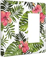 Vista 130 de Cubierta de Interruptor de Luz de 1 Gang con Escena de Flores de Grecia Mediterránea, Dispositivo Individual Basculante/GFCI, Placa Decorativa