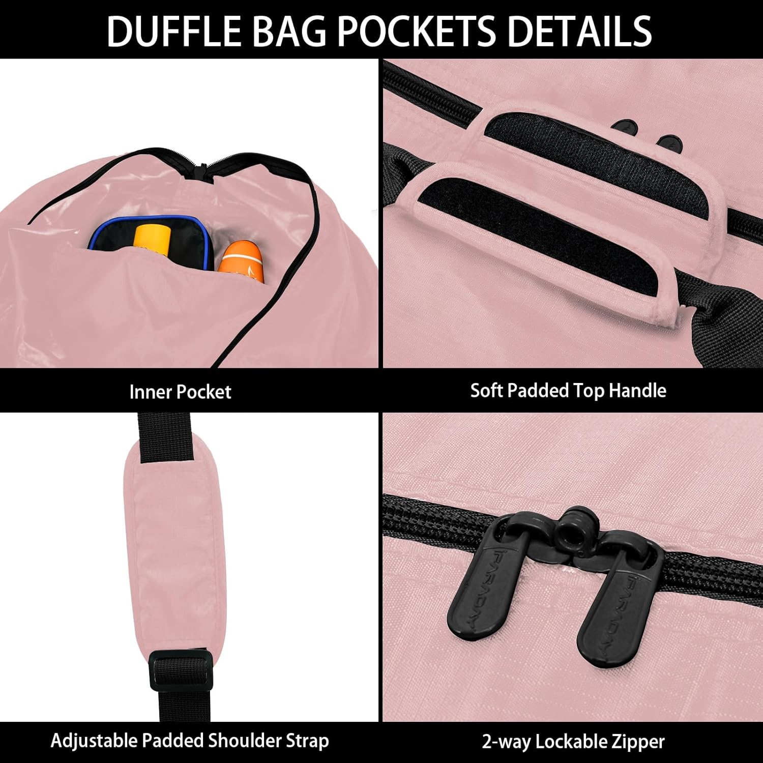 105L Extra Large Duffel Bag, 32.5 inch Travel Duffel Bag lightweight Luggage Bag-Pink - Image 3