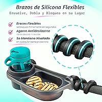 Vista 3 de Swanoo Bandeja Universal para Bocadillos de Cochecito Compatible con Nuna Mockingbird Bugaboo Uppababy Accesorio de Bandeja para Barra