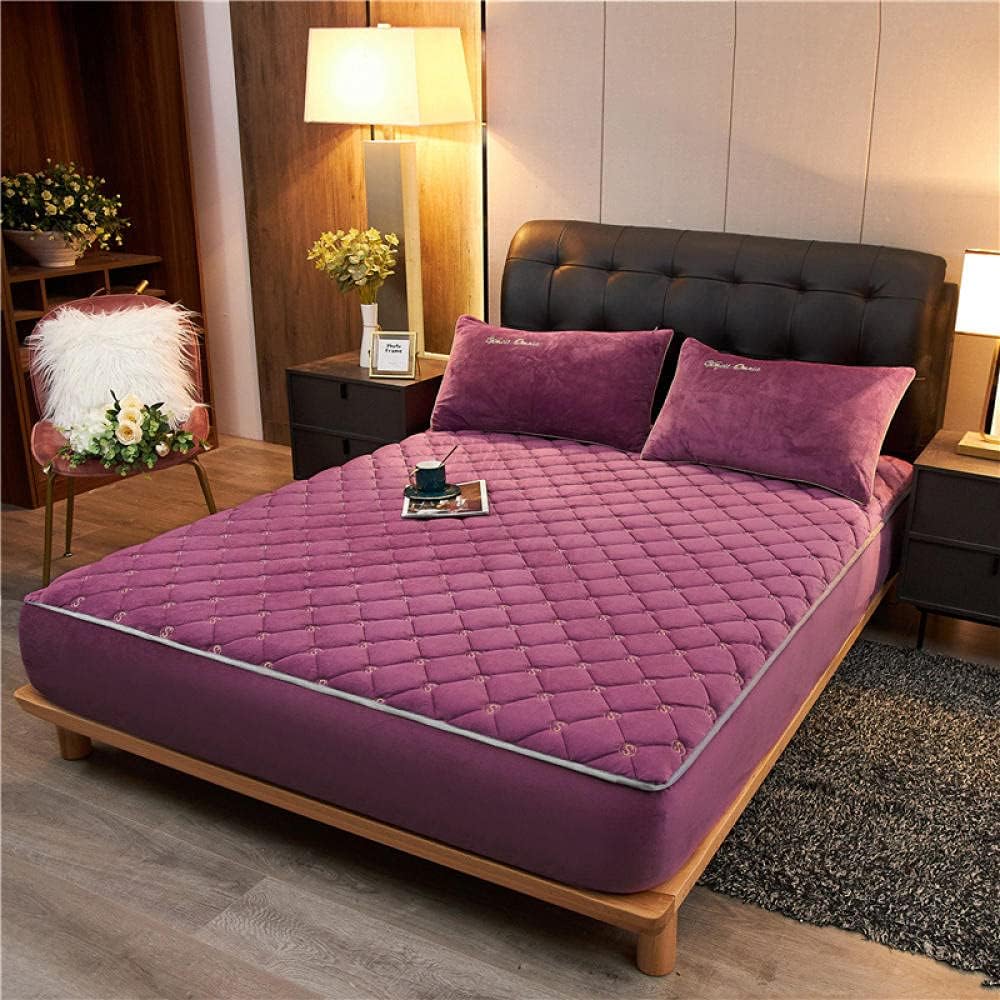Extra Deep Fitted Sheets Thick Warm Crystal Velvet Mattress Protector