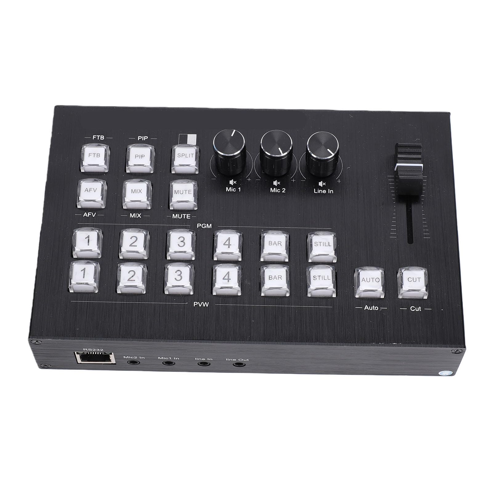 ASHATA Switcher Mixer Video HDMI, 1080P 60Hz Mixaggio Audio Live HDMI 4 Ingressi 2 Uscite (Spina europea)