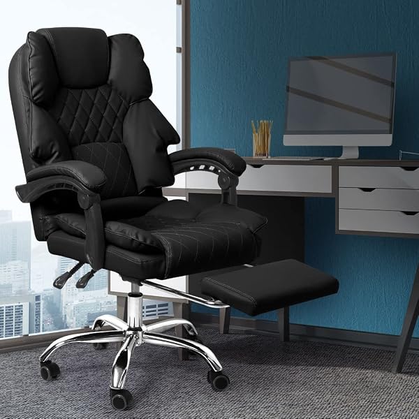 Levede Gaming Chair with Footrest and PU Leather