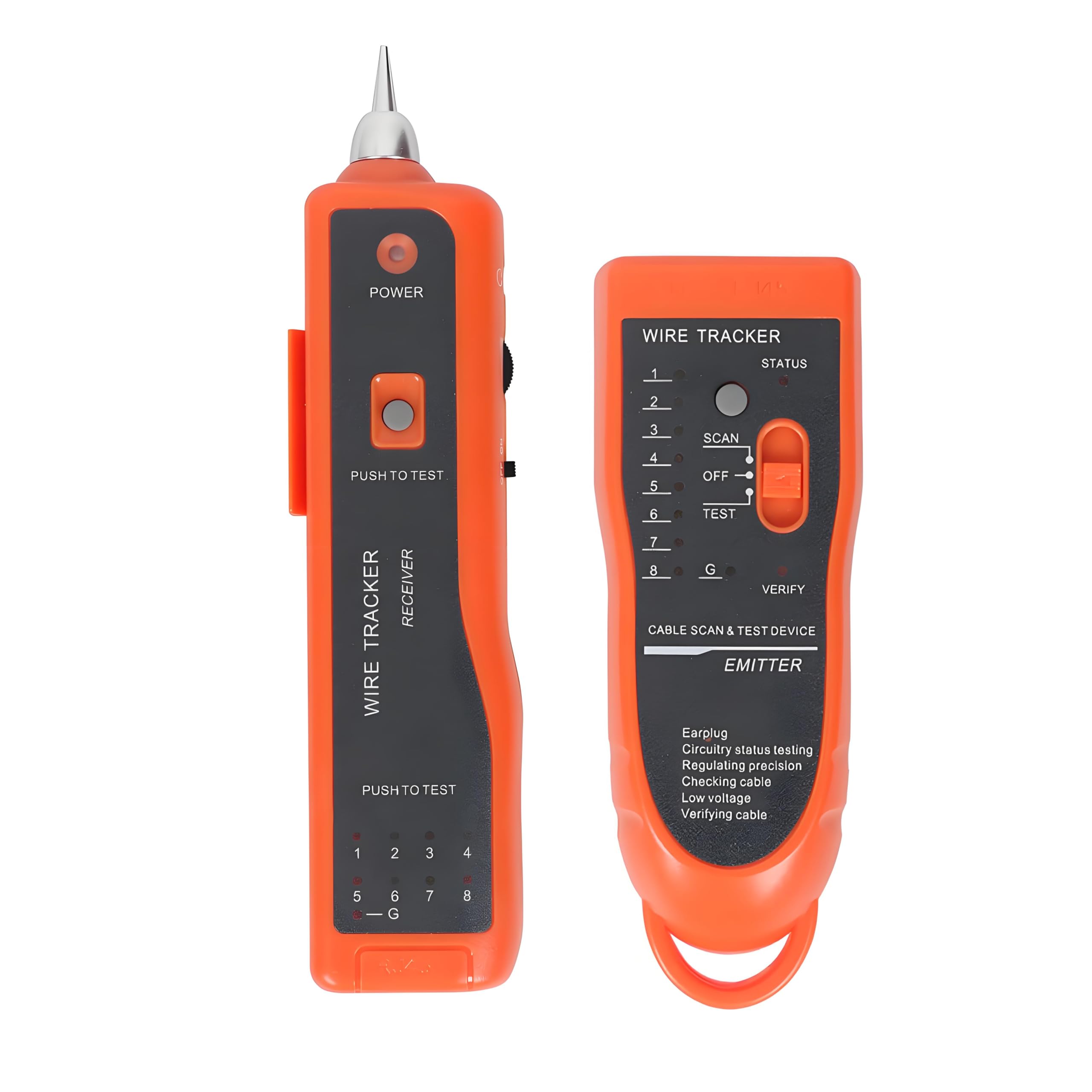 Goeco Ethernet Network Toner RJ11 RJ45 Network Cable Tester LAN Tracker Wire Finder Cat5 Cat6 with 2 Network Wire Stripper Toolkit Orange