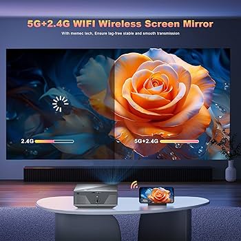 Amazon.com: 2024 Upgraded Projector with Wifi and Bluetooth 4K