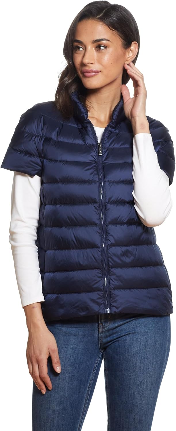 Martha Stewart Womens Puffy Down Vest, Lightweight Casual Short Sleeve Vest Jacket, Quilted Outerwear with Pockets, Navy Blue, 2X-Large - Image 5