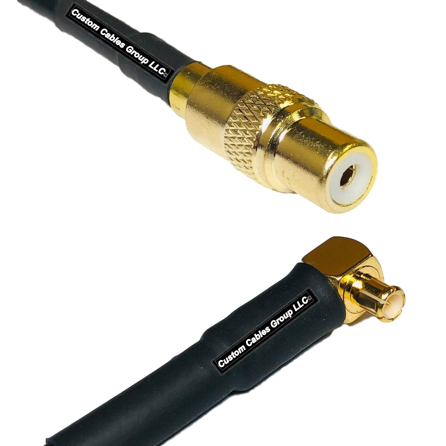 25 feet RG58 RCA Female to MCX Male Angle RF Pigtail Coaxial Cable