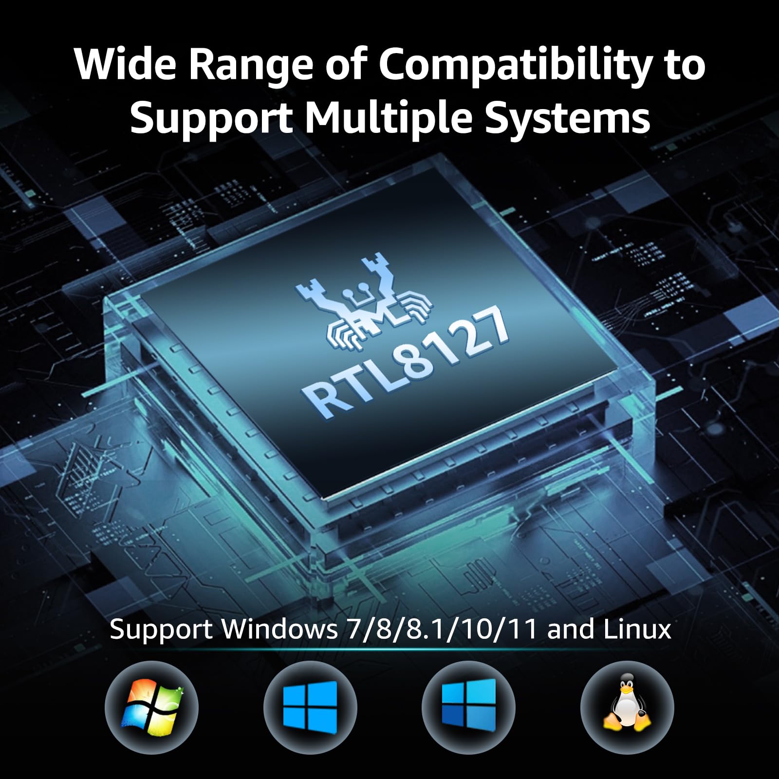 10Gb PCIe 4.0 x1 Network Card, GigaPlus 10G RJ45 Ethernet Card with Realtek RTL8127AT