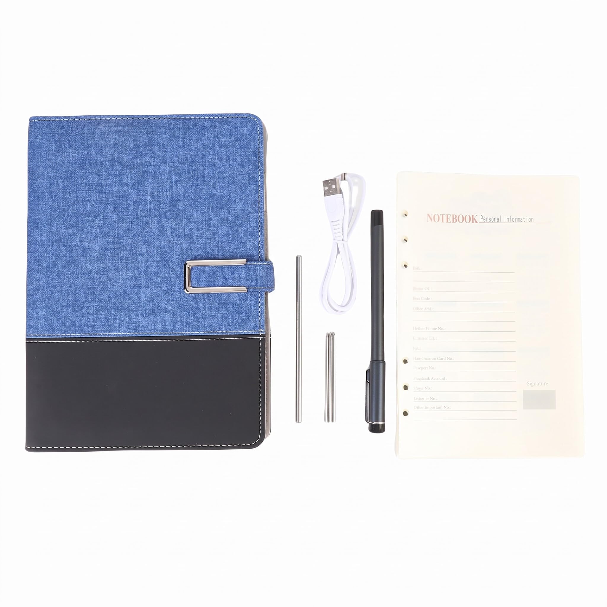 Smart Pen & Notebook Set, Digital Pen Echtzeit Synchronisation Digitalisierung, Zum Speichern und Freigeben von Notizen, SmartPen Schreibset, Kompatibel mit PAD Telefon (Blue)