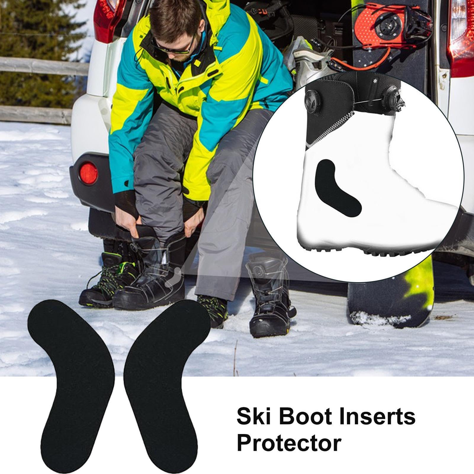 Ski Boot Ankle Pads - Snowboarding Protective Ankle Wraps | Adhesive Foam Liner Inserts to Reduce Heel Lift and Enhance Comfort, Boot Blockers Ski Boot Insoles for Better Fit